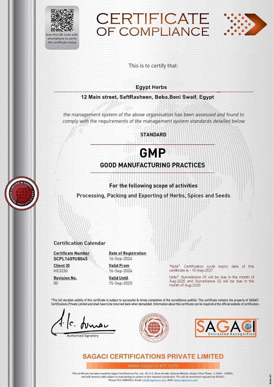 GMP certification - Herbs King